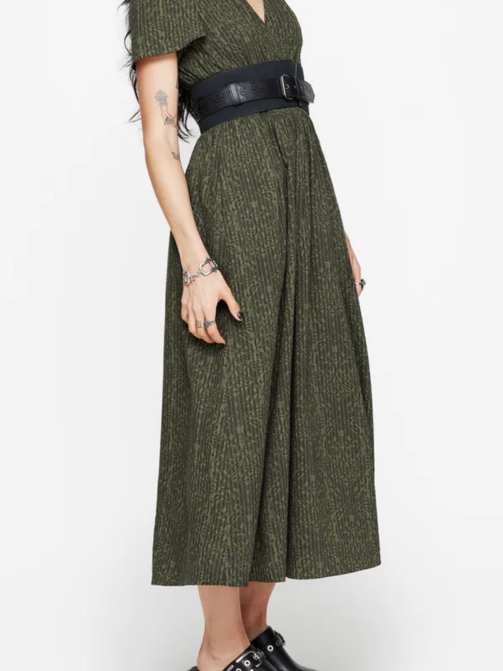 Francesca Dragon Printed Wrap Over Midaxi Dress